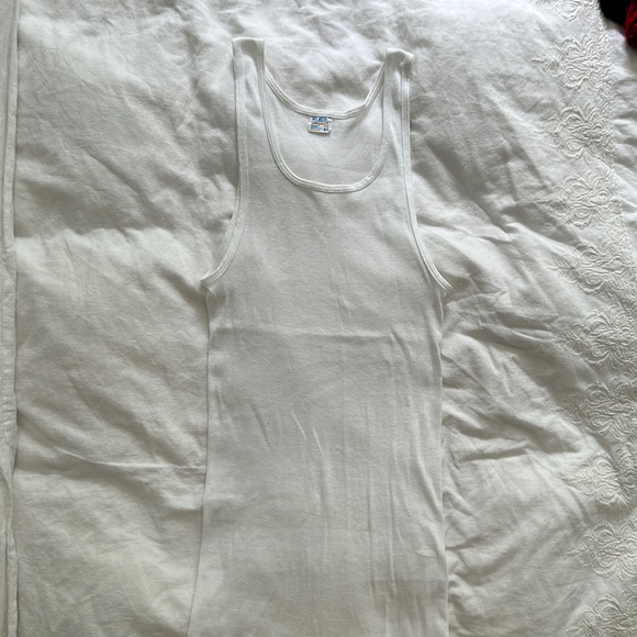 Long Tank Top in White (C)